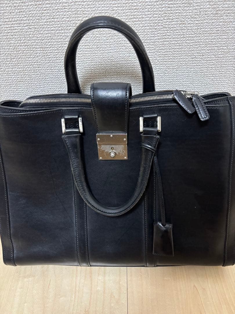 万双　ブライドル　シングル天ファスナー　黒　ブリーフケース　ビジネスバッグ