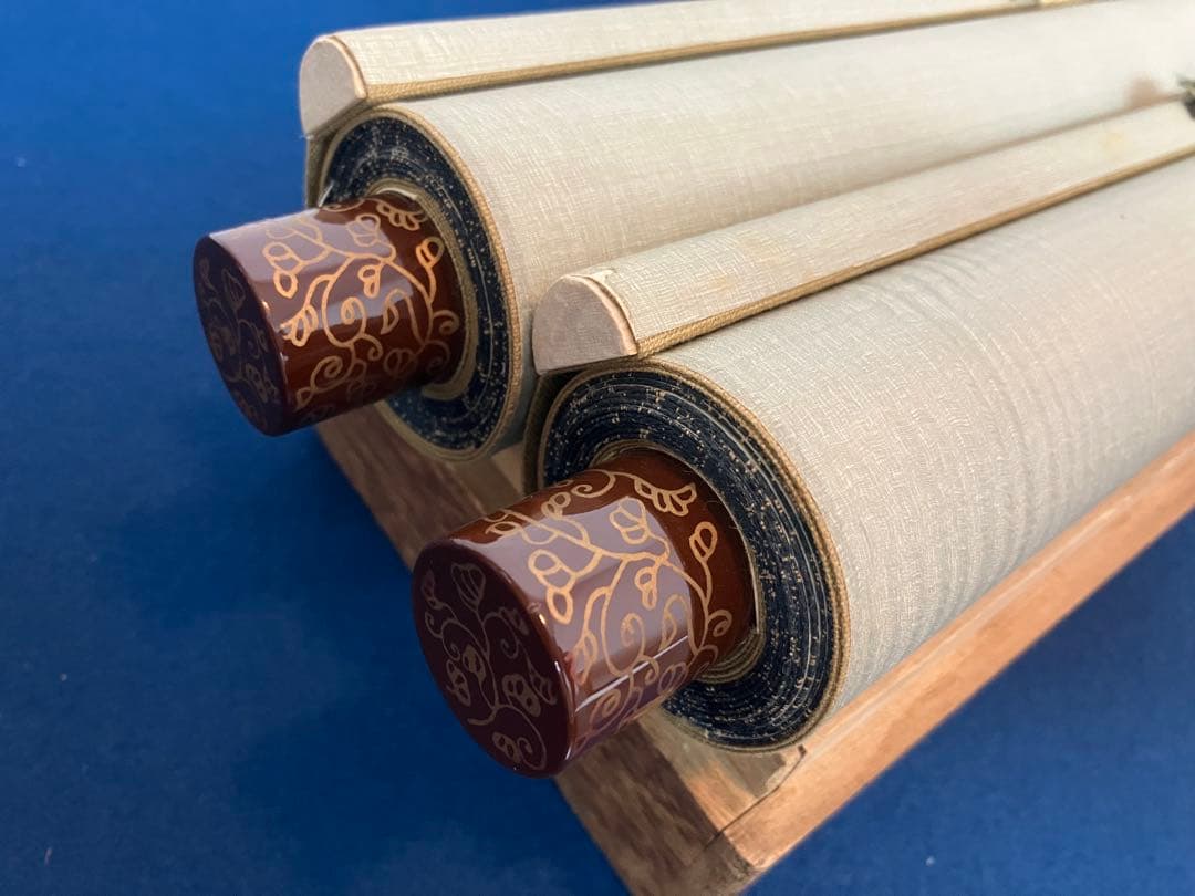 伊川院／狩野栄信　絹本　双幅　掛軸