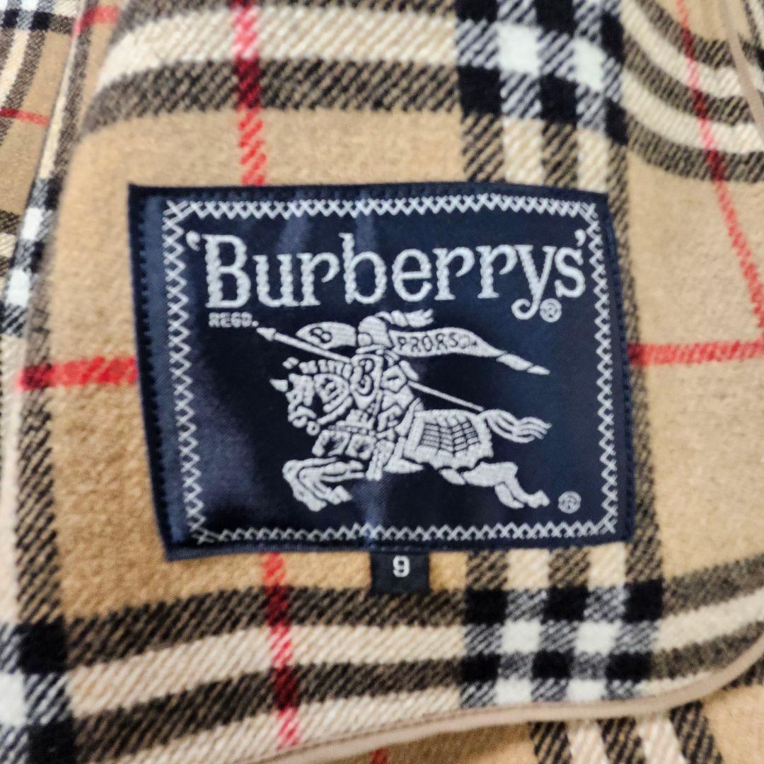 美品　バーバリー　ウールコート　ダブルブレスト　ノバチェック　カシミヤ　金ボタン