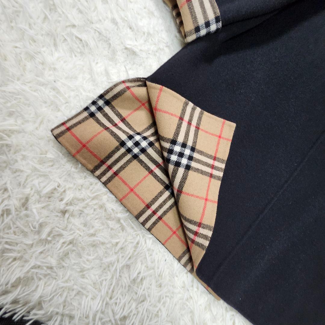 美品　バーバリー　ウールコート　ダブルブレスト　ノバチェック　カシミヤ　金ボタン