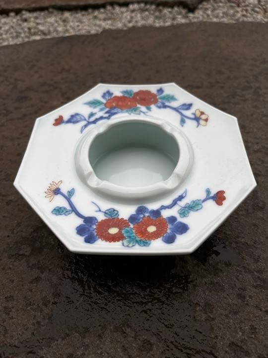 有田焼　灰皿　八角　お香置き　小物入れ　人間国宝　今泉今右衛門　色鍋島　錦手　②