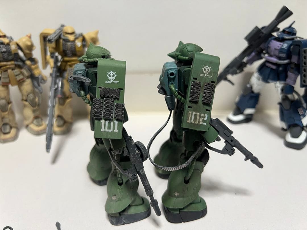 完成品 6体セットHG UCオリジンザクII /カスタム ウェザリング