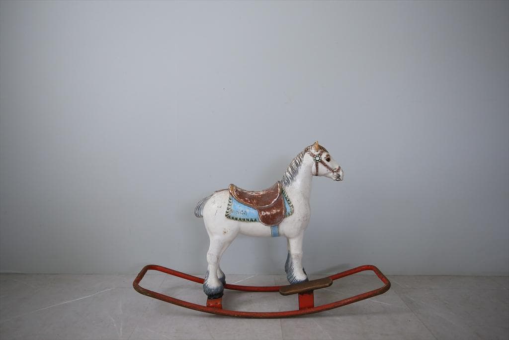 英国アンティークTriang製ロッキングホース/木馬/乗り物オブジェ(92-67