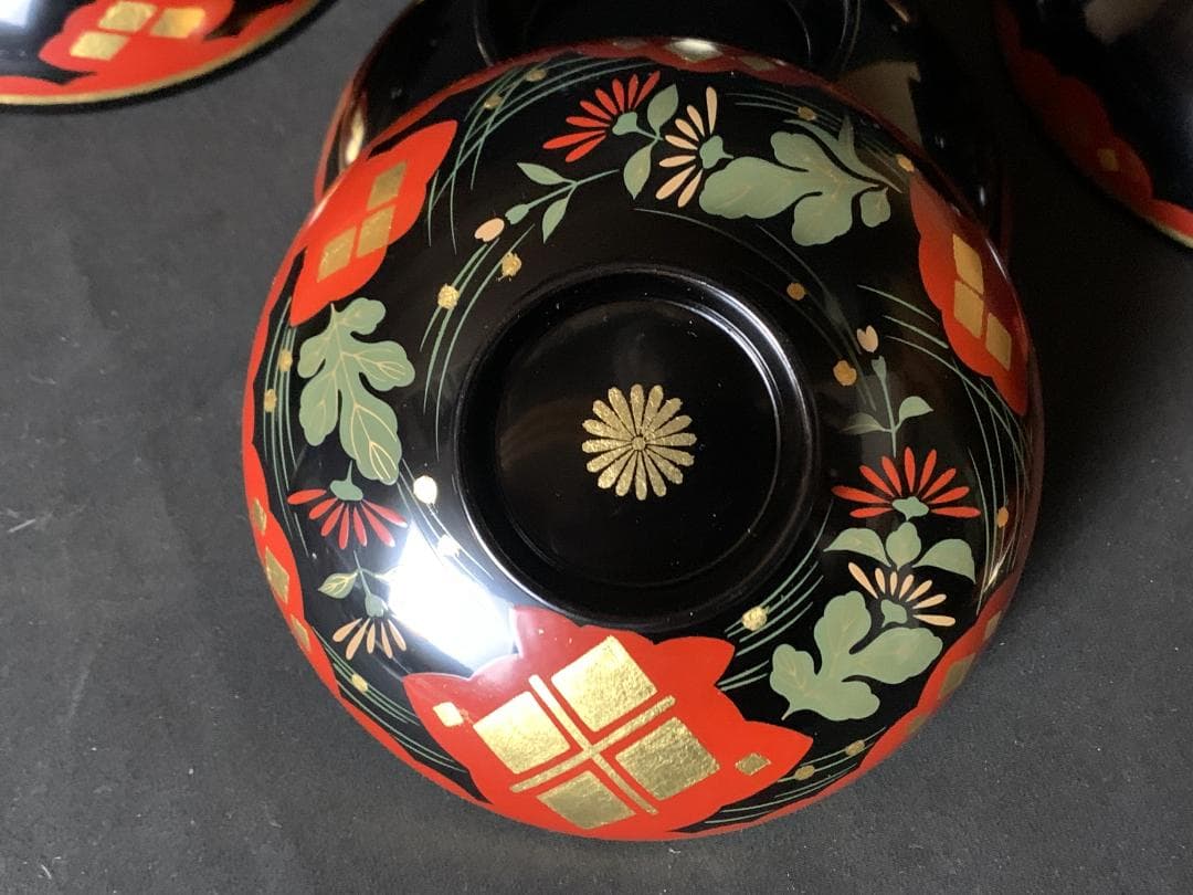 輪島塗 塩安製 天然木 秀衡椀 10客 煮物椀 共箱 茶懐石道具 正月お雑煮