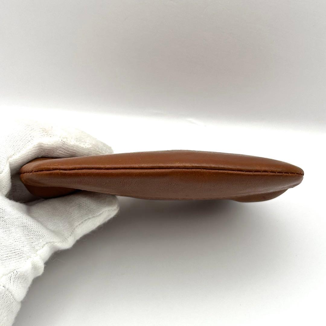 オールドコーチ ケース レザー がま口 ブラウン