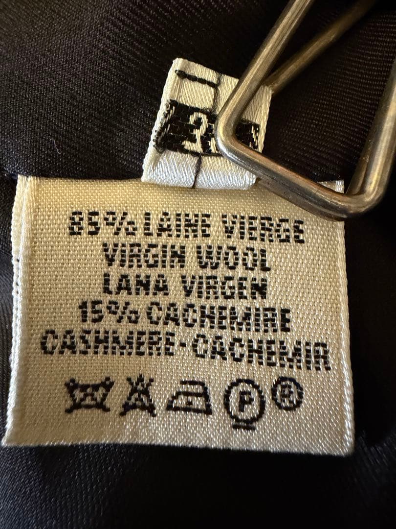 エルメス HERMES チャコールグレー ヘリンボーン タイトスカート38サイズ