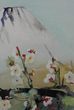 堅山南風、【富士馥郁】、希少な額装用画集より、新品額装付、状態良好