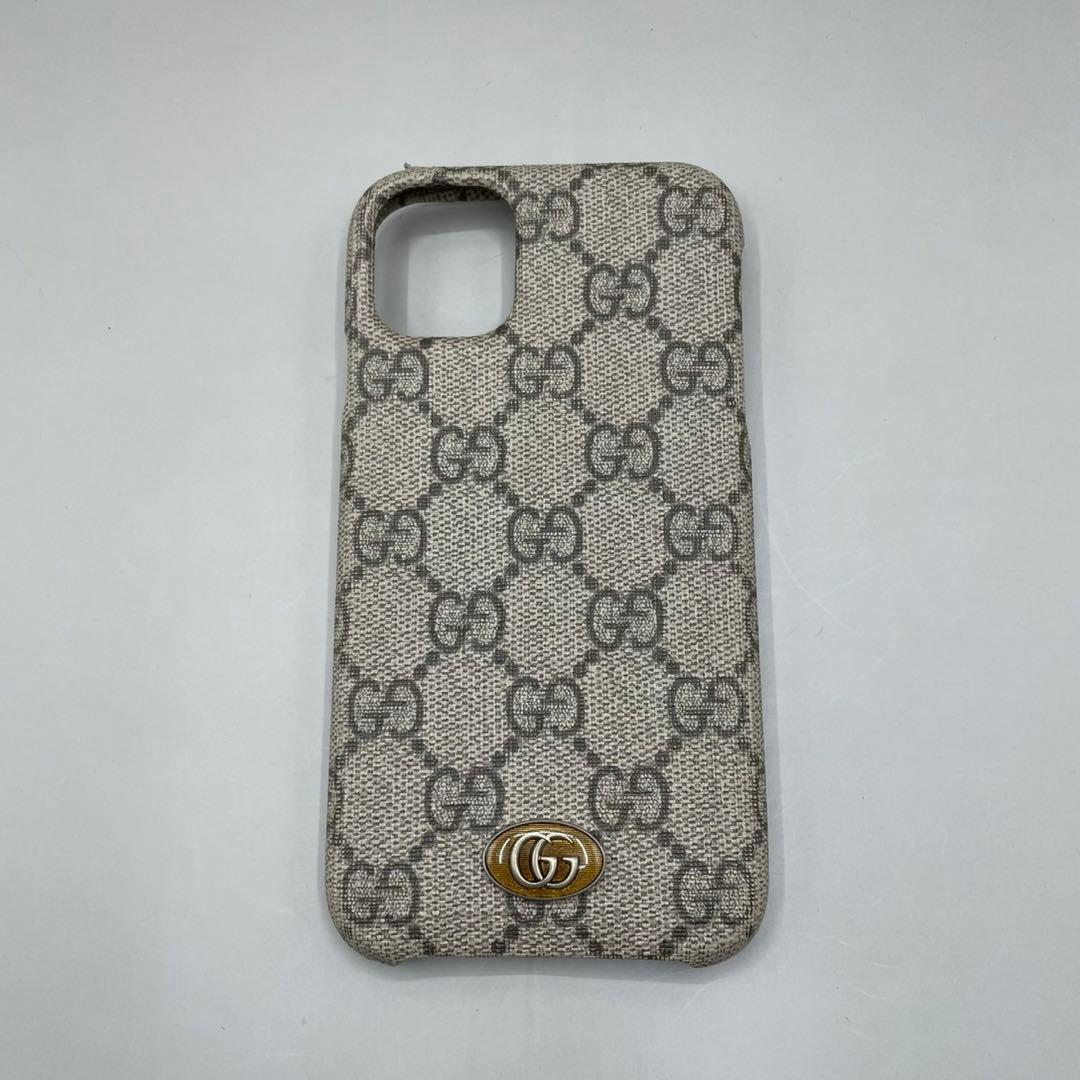 良品 グッチ iPhoneケース GGスプリーム iPhone11対応 ベージュ