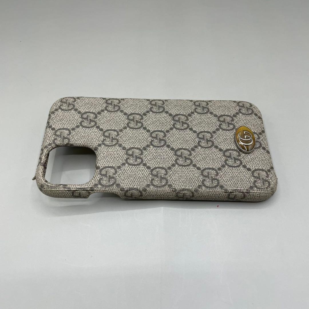 良品 グッチ iPhoneケース GGスプリーム iPhone11対応 ベージュ