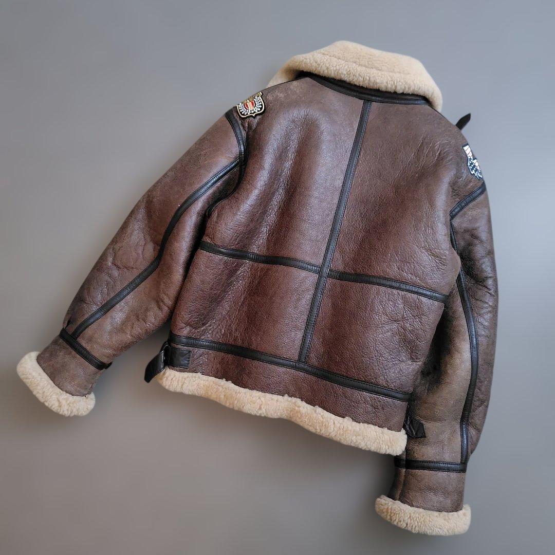 USA製 羊革 リアルムートンジャケット B3 B-3 US ARMY ワッペン