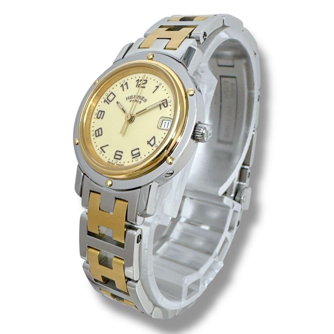 エルメス クリッパー CL4.220 コンビ Dバックル レディース 時計 美品