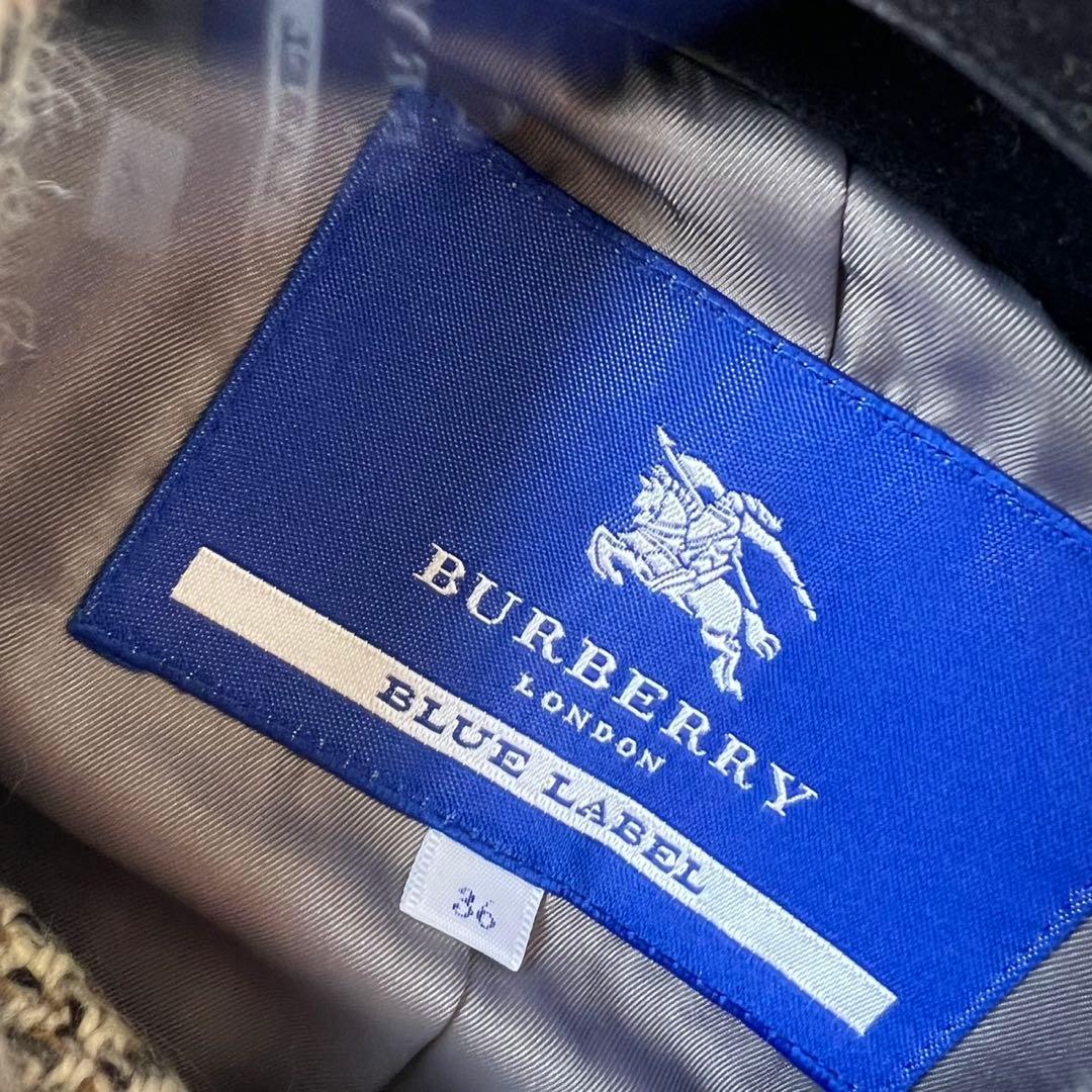 BURBERRY BLUE LABEL ロンドンコート　アンゴラ　ツイードコート
