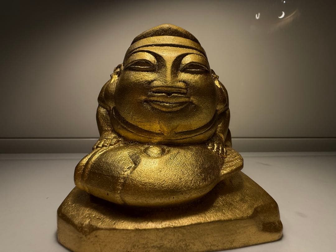 平櫛田中作　福徳恵比須座像　金箔ブロンズ像　田中名刻印