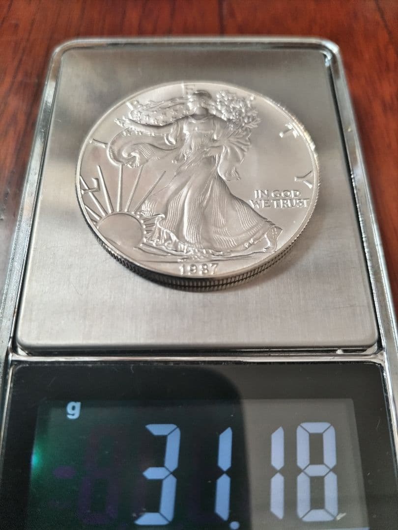 1987年イーグル銀貨１オンス、ウォーキングリバティ