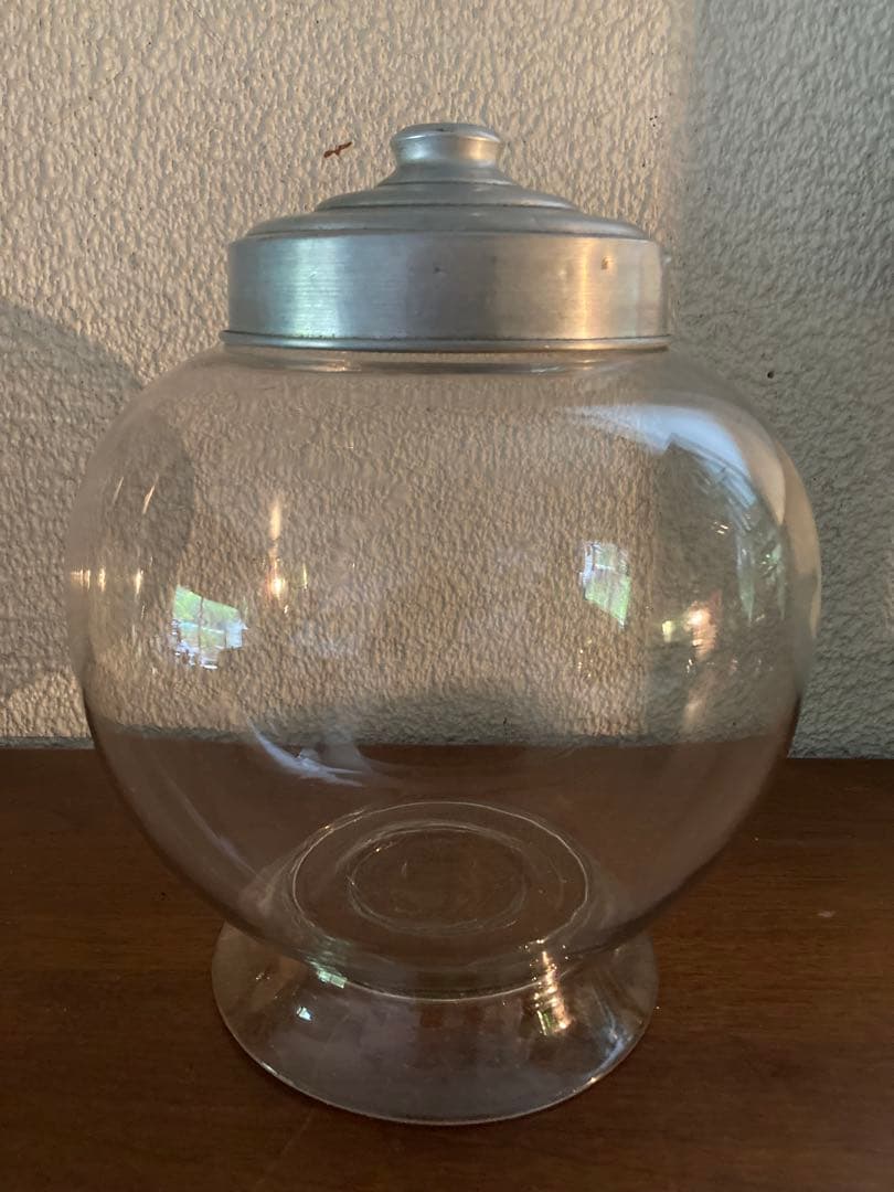 昭和レトロ　(美品)駄菓子屋さんガラス地球瓶　菓子瓶　高さ27センチ位
