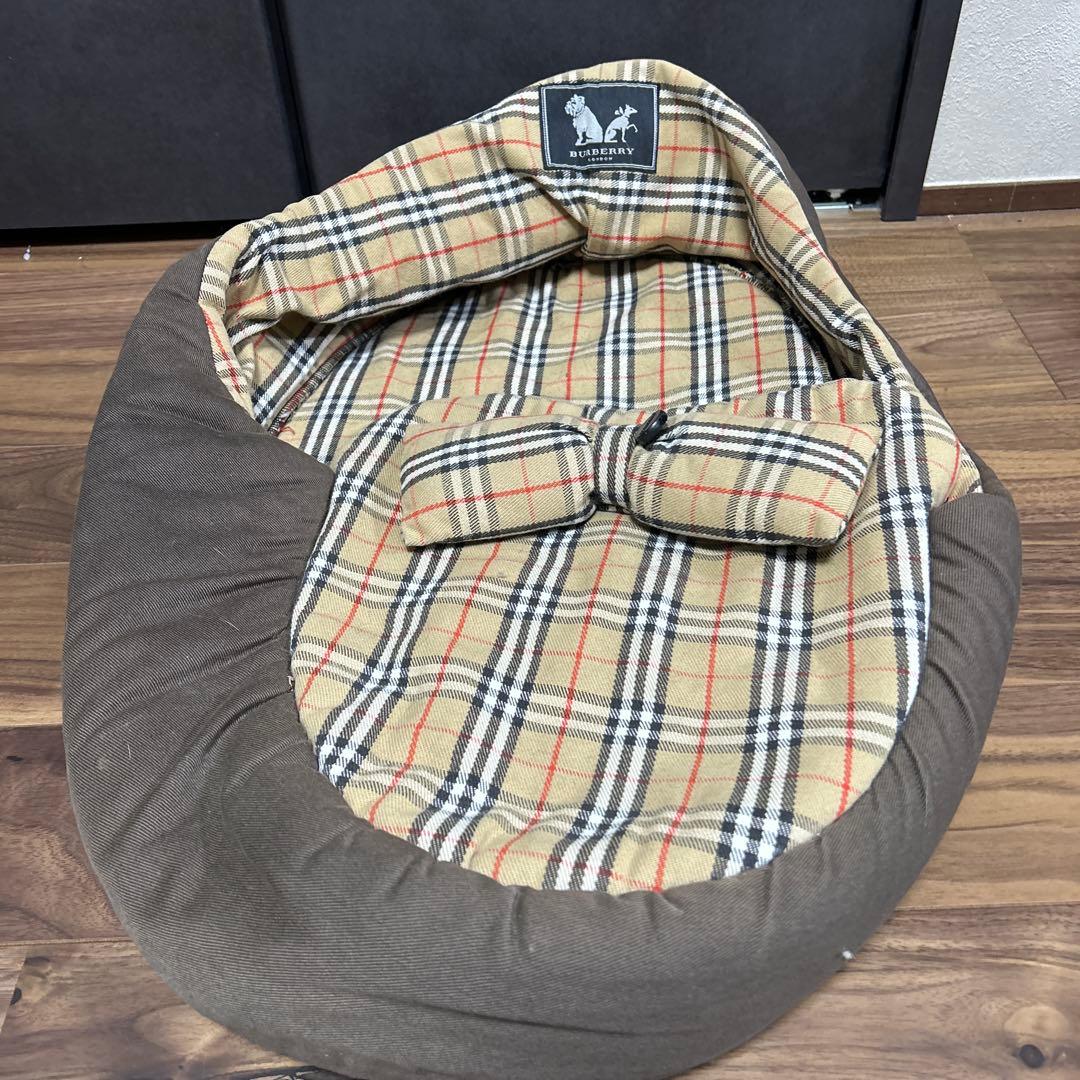 犬用ベッド・クッション ブラウン・チェック柄