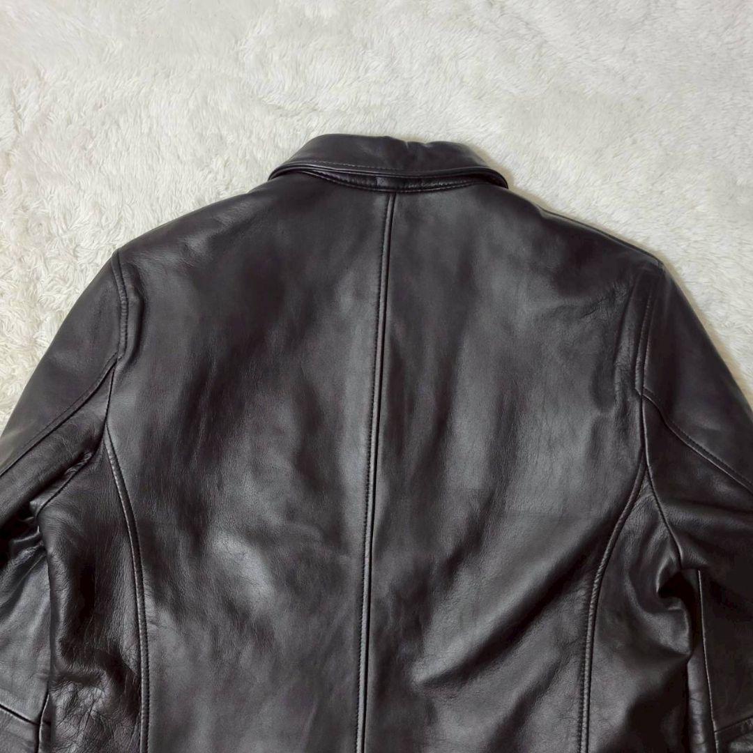 美品✨　ナノユニバース 羊革 ライダースジャケット 黒 中綿 キルティング XL