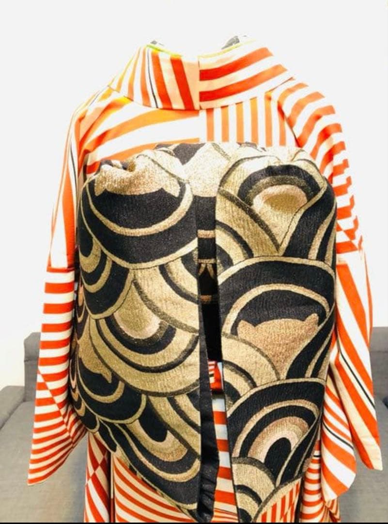 成人式振袖セット　ブランド(きもの道楽) 袋帯（ツモリチサト）猫柄