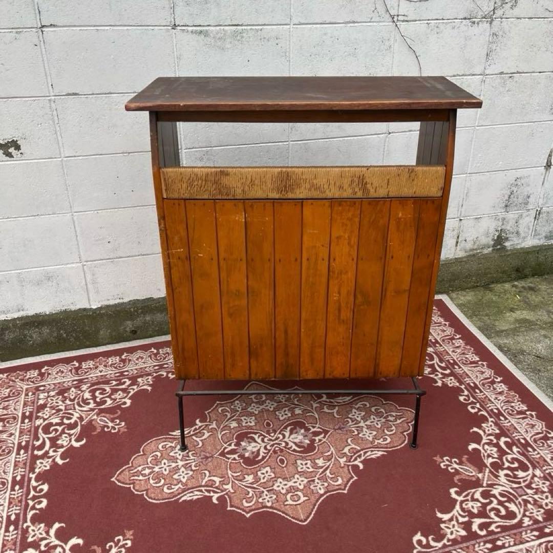 50s60sビンテージ品◾️鉄アイアンベース カウンターテーブル 古家具 店舗什器
