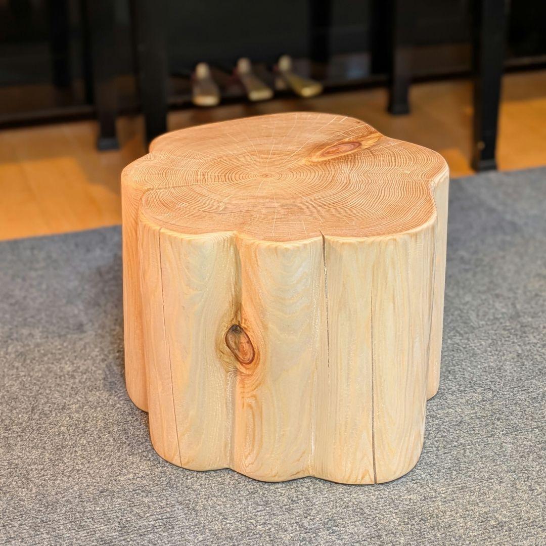 天然ヒバ　切り株　丸太　椅子　スツール　高さ約23.5cm