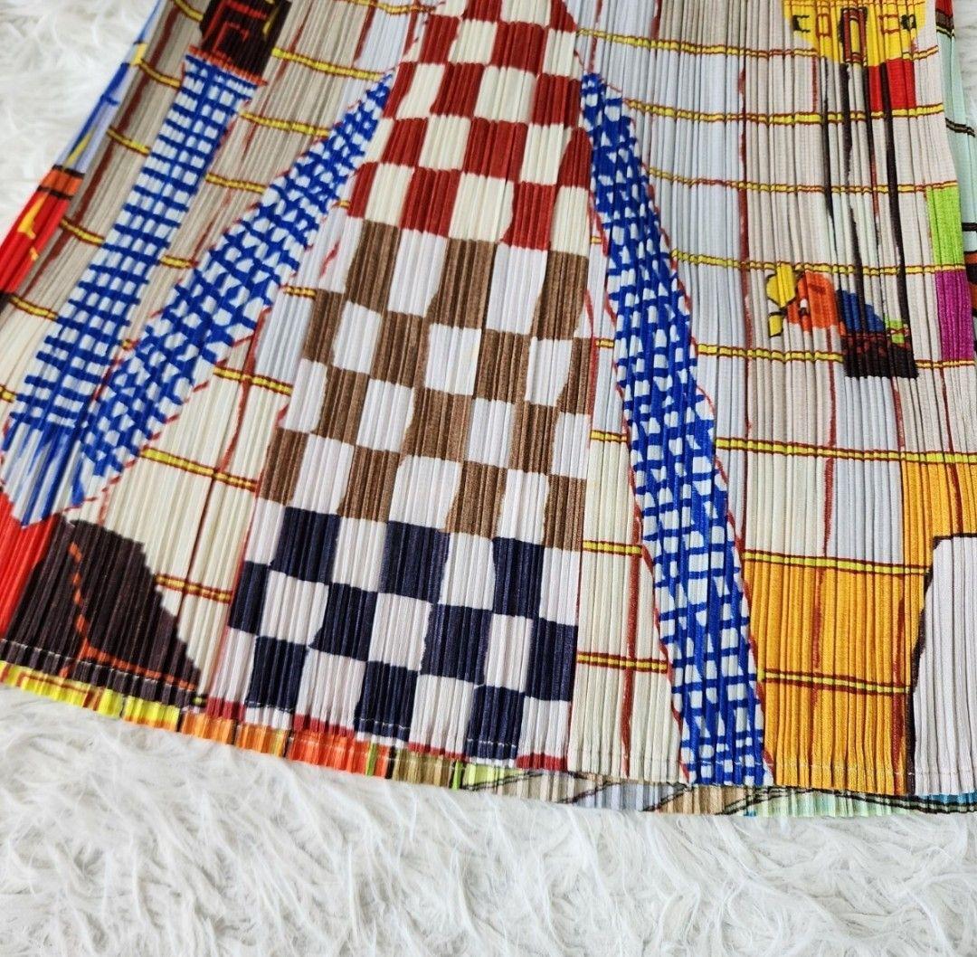 【稀少/ほぼ美品】プリーツプリーズ ノースリーブ タンクトップ マルチカラー 3