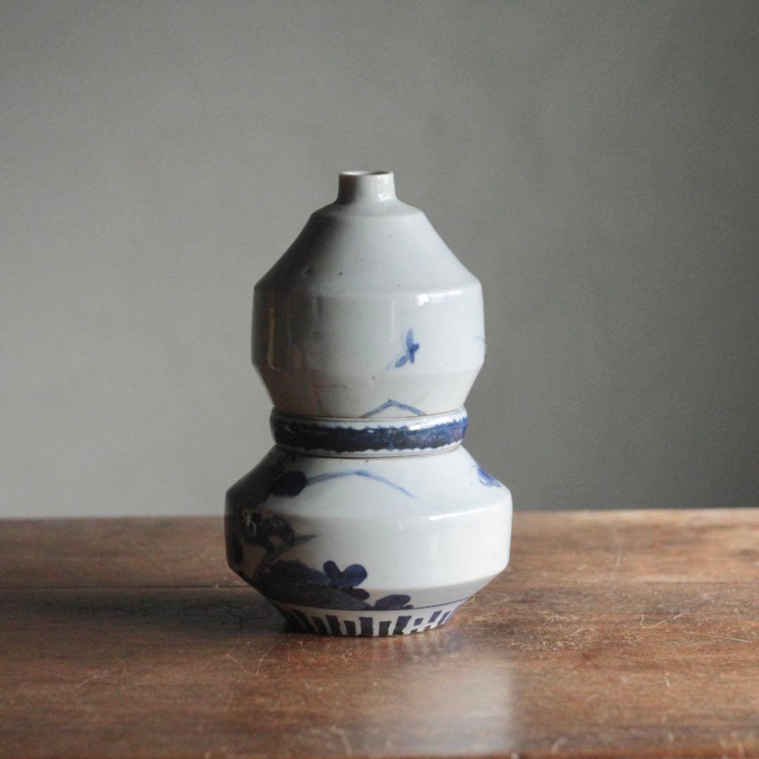 染付 三段重 花見弁当 蕎麦弁当器 古美術 古道具 アンティーク