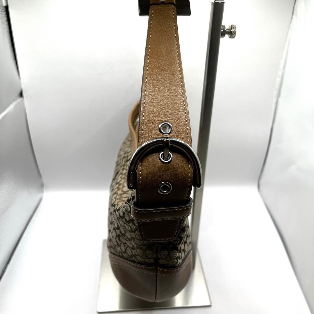 美品コーチ ミニ ホーボー ハンドバッグ シグネチャー Small Hobo