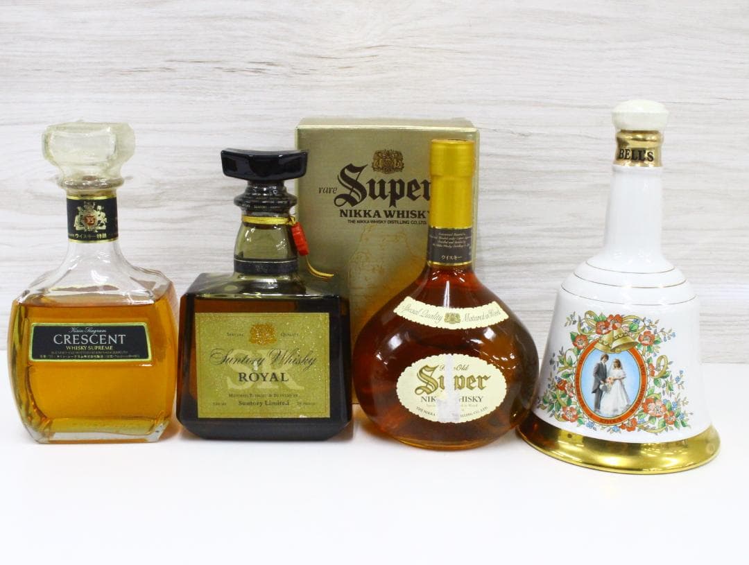 ◇未開栓 ウイスキー４本まとめ ローヤルSR CRESCENT 希少BELL’S