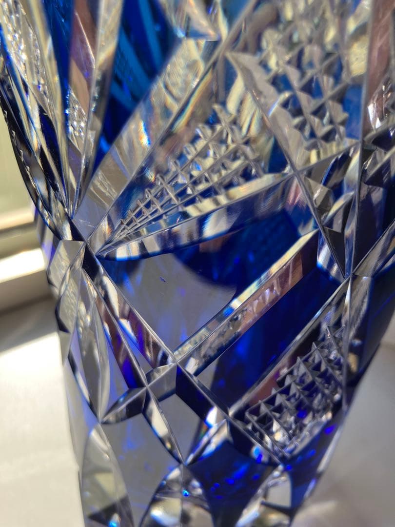 昭和レトロ 江戸切子 花器 花瓶