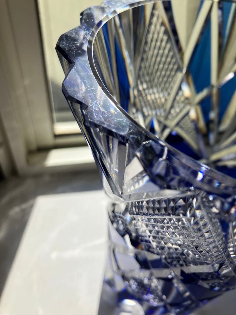 昭和レトロ 江戸切子 花器 花瓶