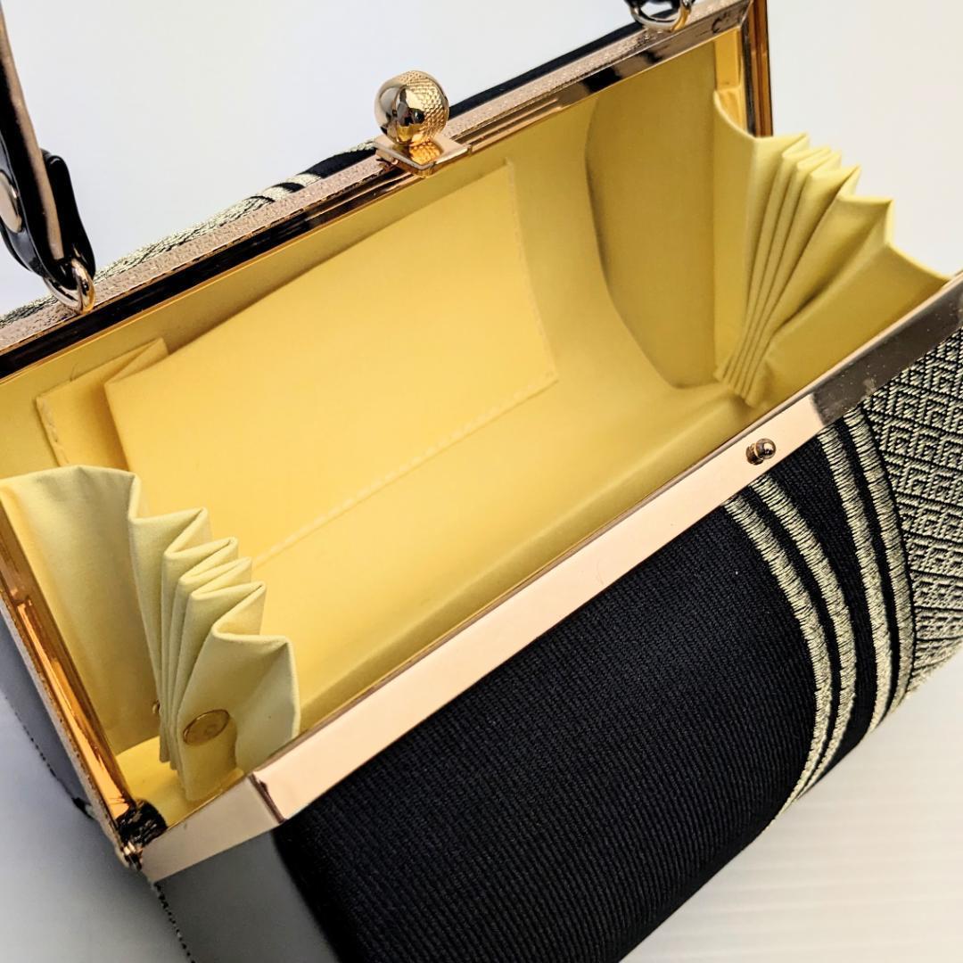 和装 草履バッグセット 帯地 黒×金 3枚芯 フリーサイズ k19-5