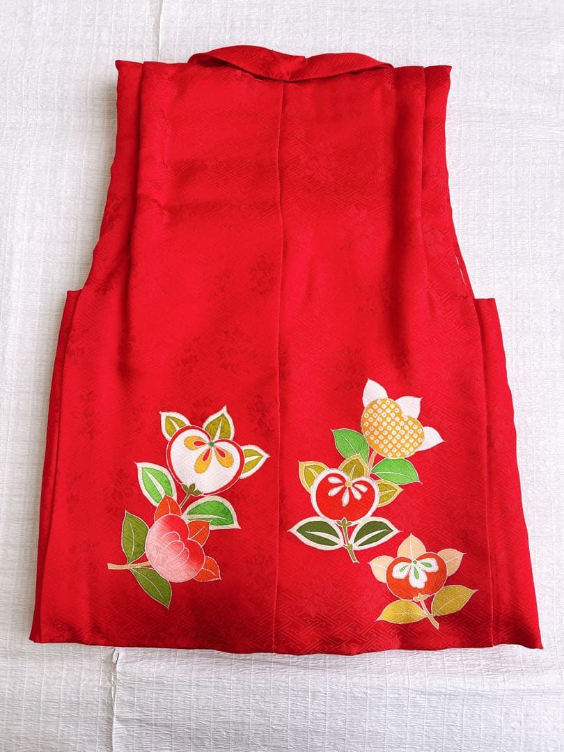 【10日まで値引き中】七五三 3歳着物 被布セット 正絹 手描き ピンク【美品】