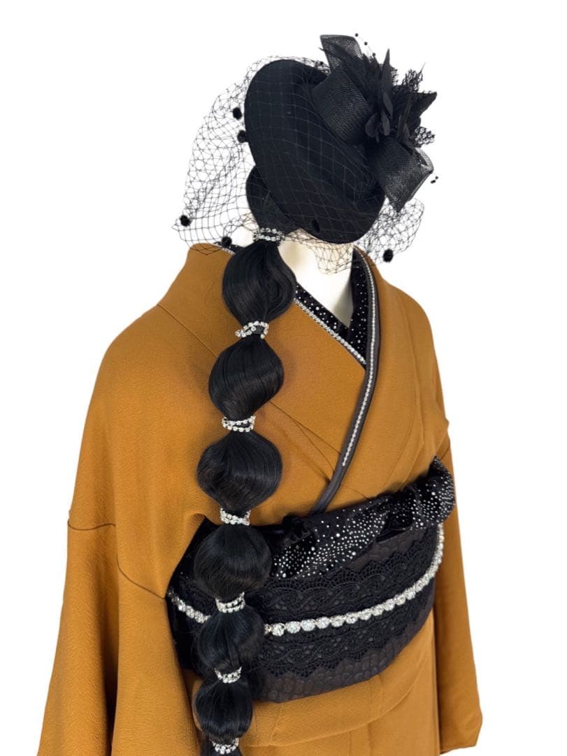 【きらきらストーンからし色無地振袖】