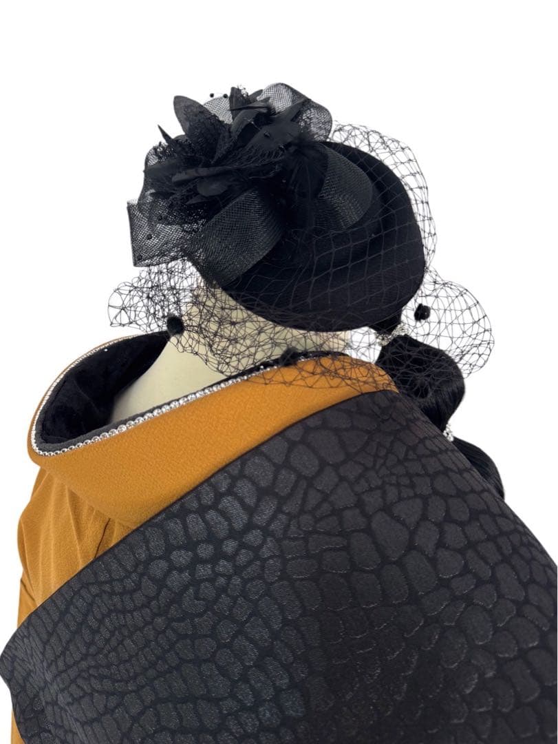 【きらきらストーンからし色無地振袖】