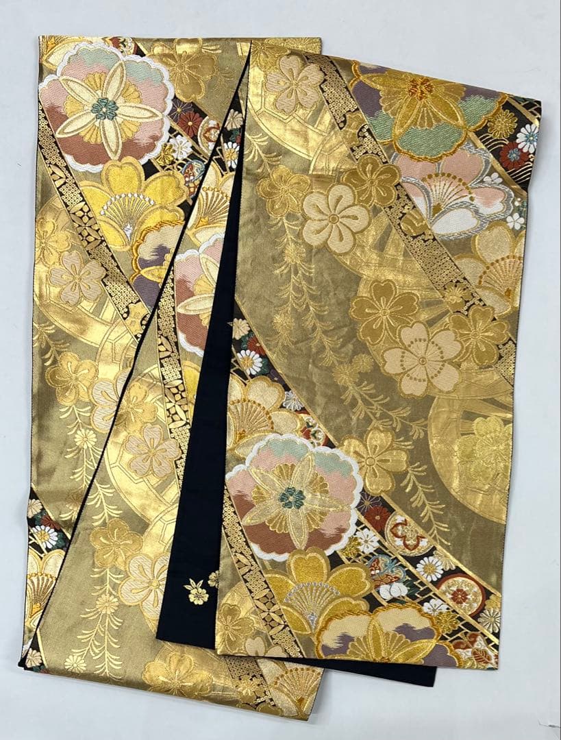 振り袖　フルセット　長襦袢　成人式　金彩加工　刺繍　全通袋帯　重ね襟付き656