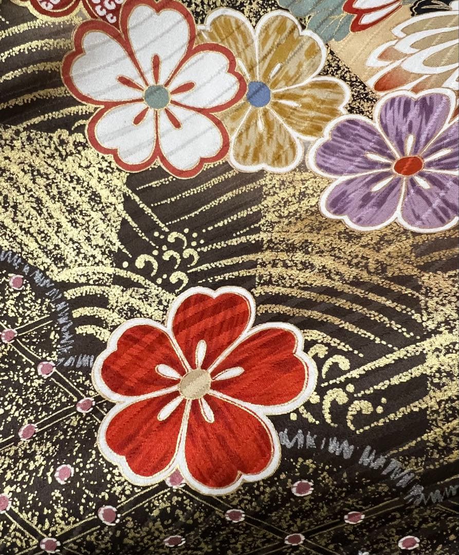 振り袖　フルセット　長襦袢　成人式　金彩加工　刺繍　全通袋帯　重ね襟付き656