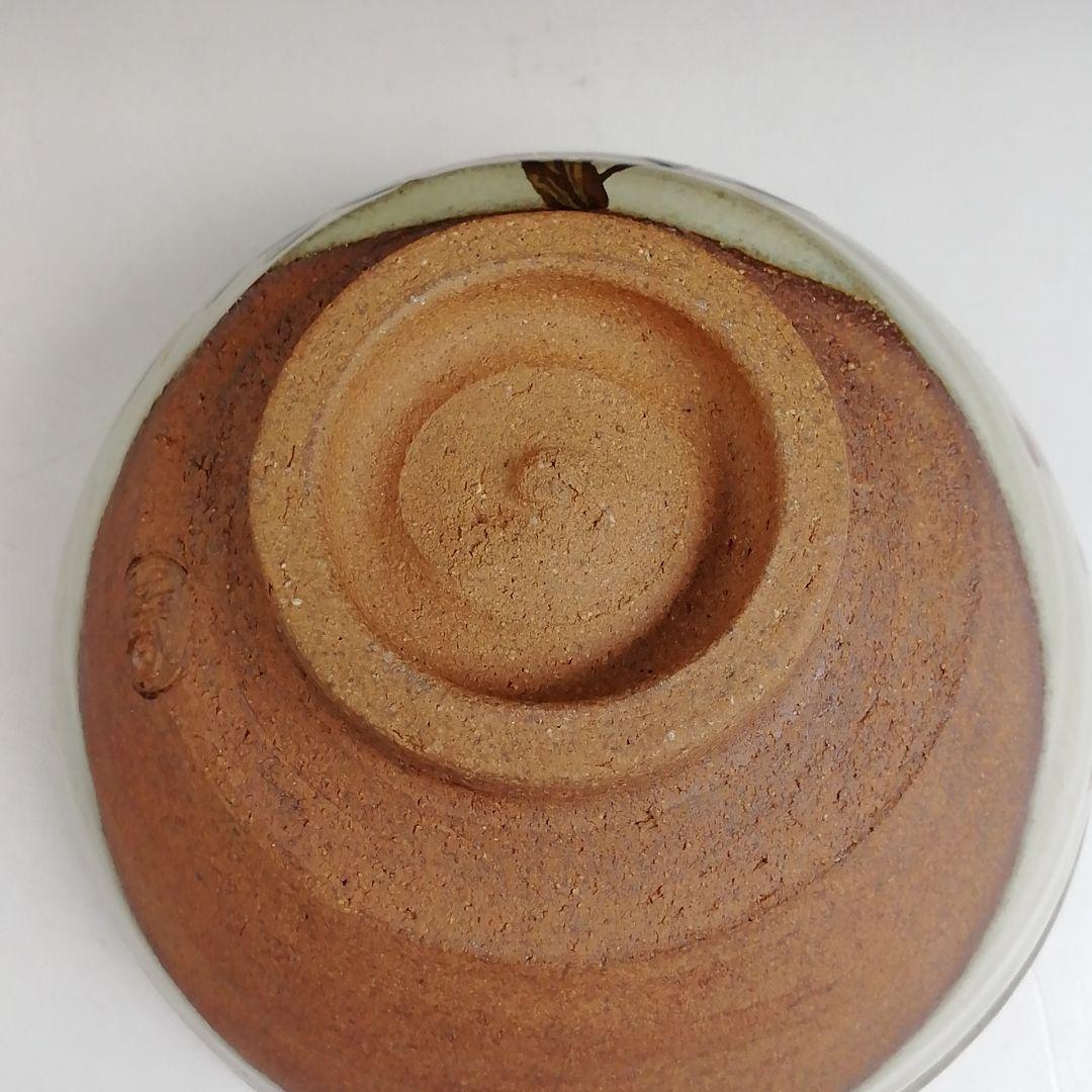 Ｔ９５１　茶碗　『南天の絵』『灰釉　茶碗』『加藤春永 造』　共箱　抹茶碗　茶道具