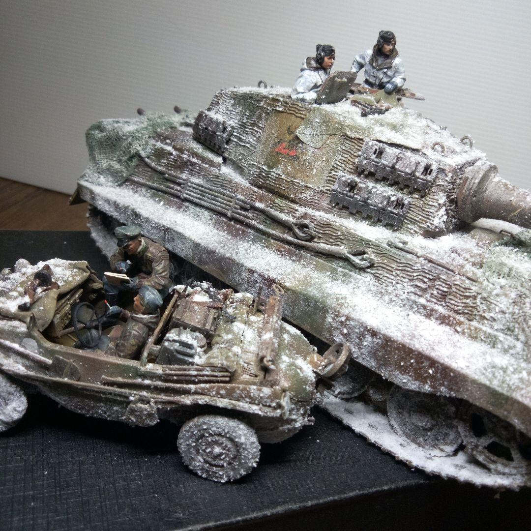 コネコタミヤ　1/35 ドイツ軍　キングタイガー　シュビムワーゲン　完成品
