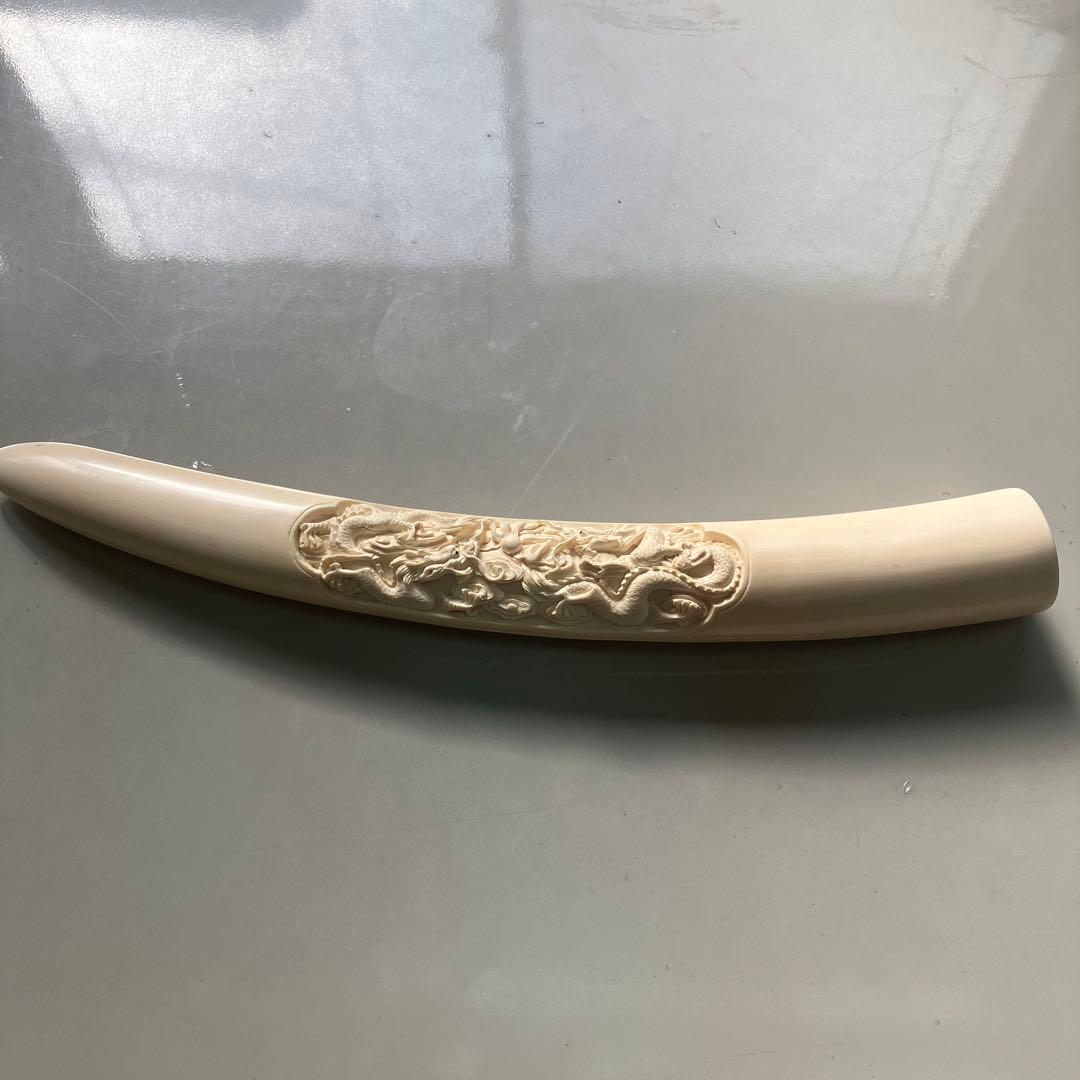 高級天然素材　ドラゴン彫刻 置物　アンティーク