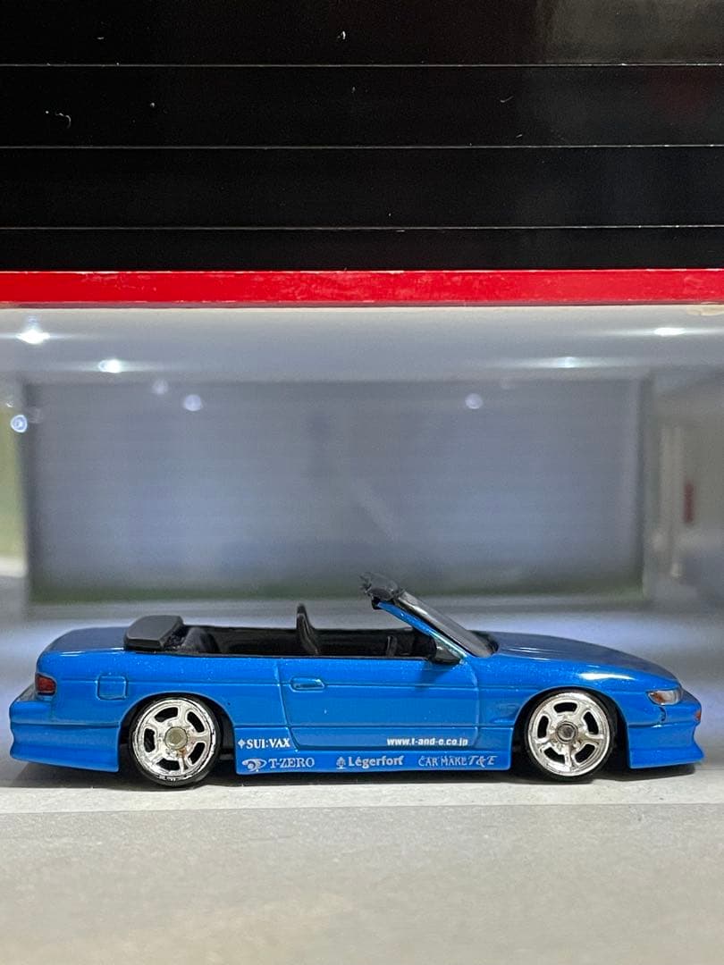 素人改造　1/64　ターマック　ヴェルテックス　日産　S13　コンバーチブル　青