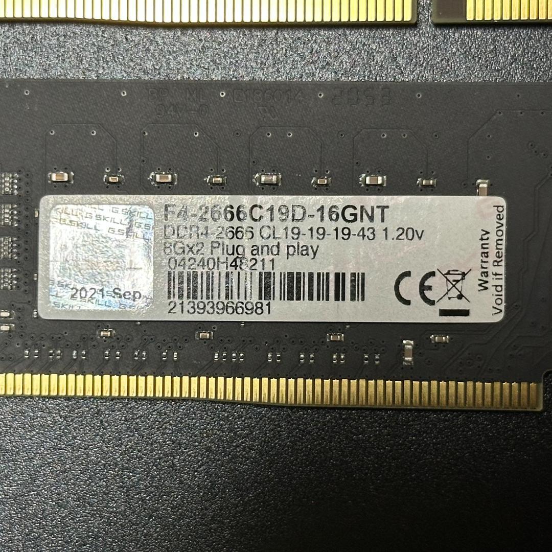 【動作保証】DDR4-2666 16GB(8GB×2) G.SKILL