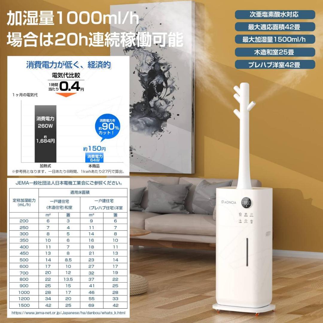 大容量加湿器 4つのノズル付き 業務用対応