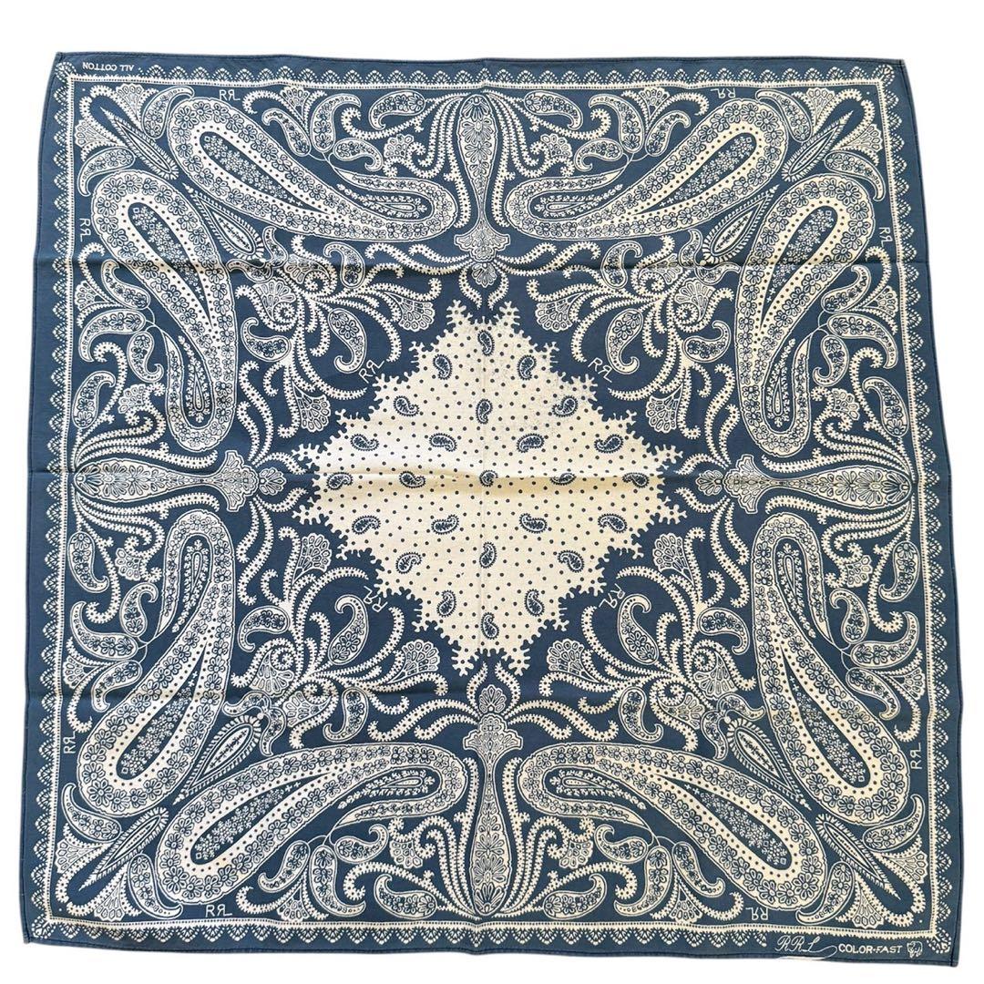 初期【RRL】ペイズリー柄　インディゴバンダナ