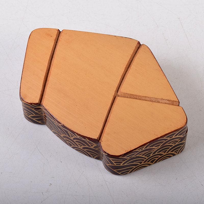 茶道具　多田桂寛作　青海波　結文香合　共布共箱　V　8114