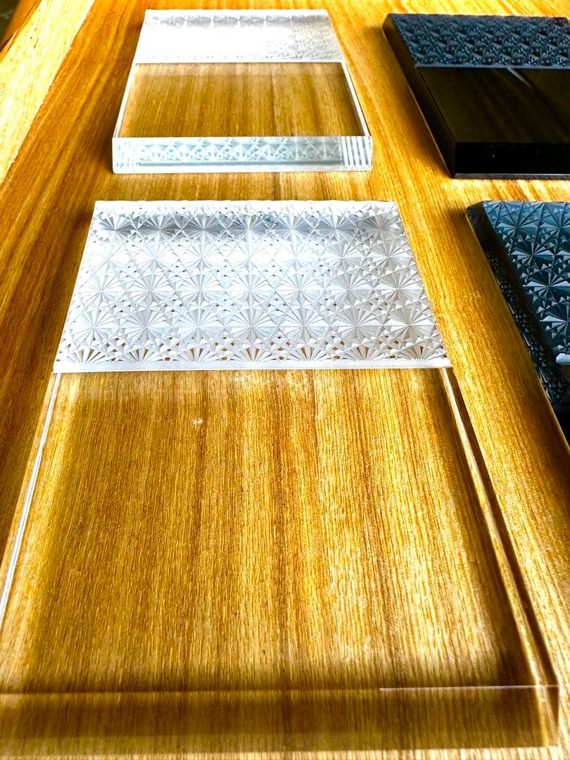 江戸切子 板皿 プレート4枚セット