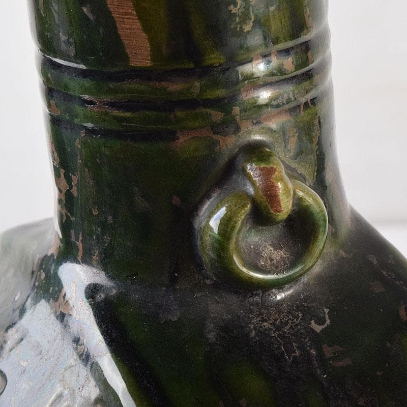 beach　刻花文　扁壷　花瓶　高さ約34cm　時代箱　V　R8628H