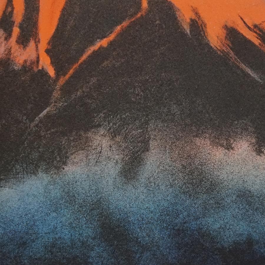 国分克『朱富士』7/200 リトグラフ 絵画 美術 芸術 額装 美術品