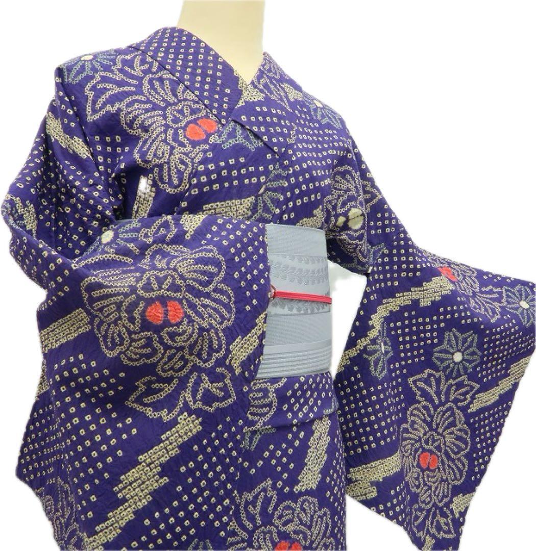 美品 有松鳴海絞り 高級浴衣 着物 A3437