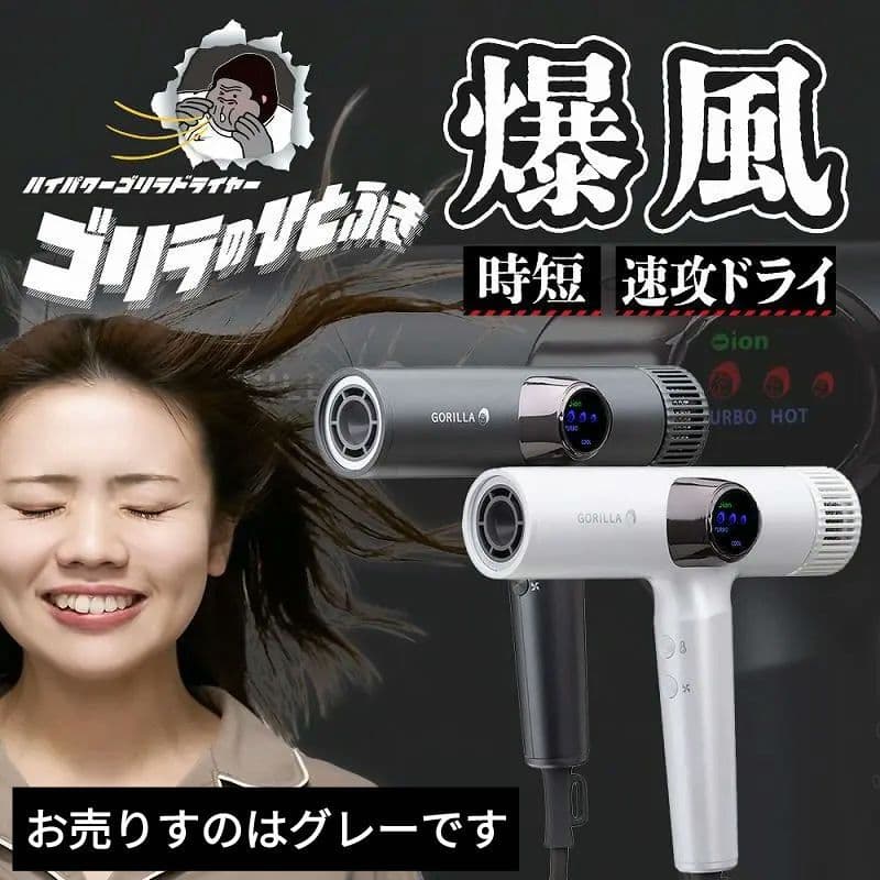 最安値‼ ゴリラのひとふき ハイパワーゴリラドライヤー グレー