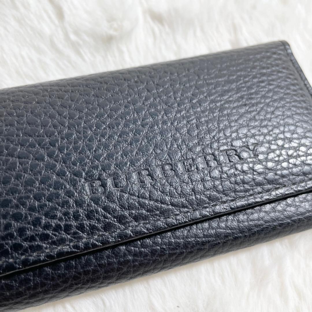美品 BURBERRY レザー×ノバチェック柄 4連 キーケース ブラック